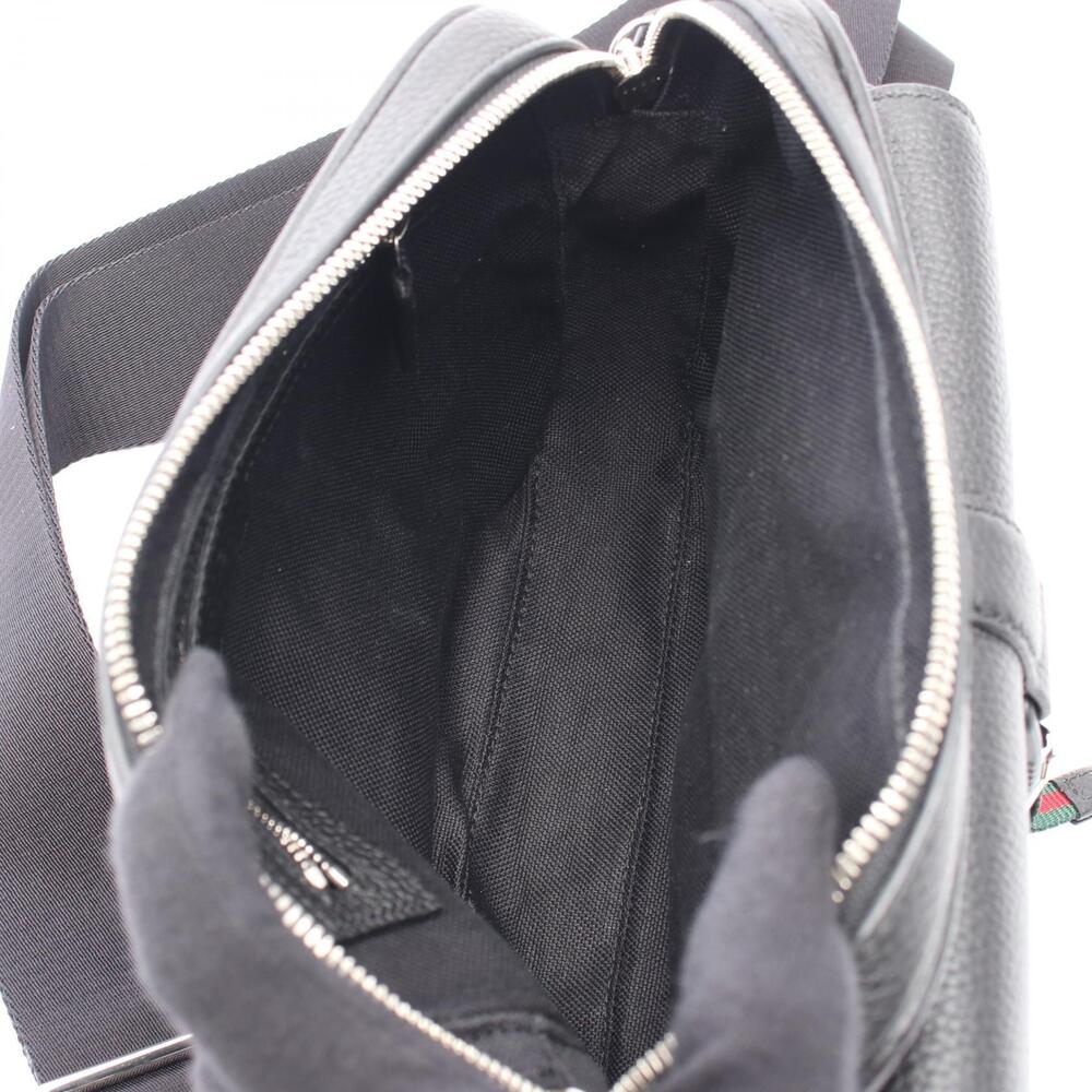 Gucci Stripe Leather Web Black Bag Shoulder